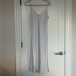 Aritzia Wilfred Only Slip Midi Dress in Frozen Gray